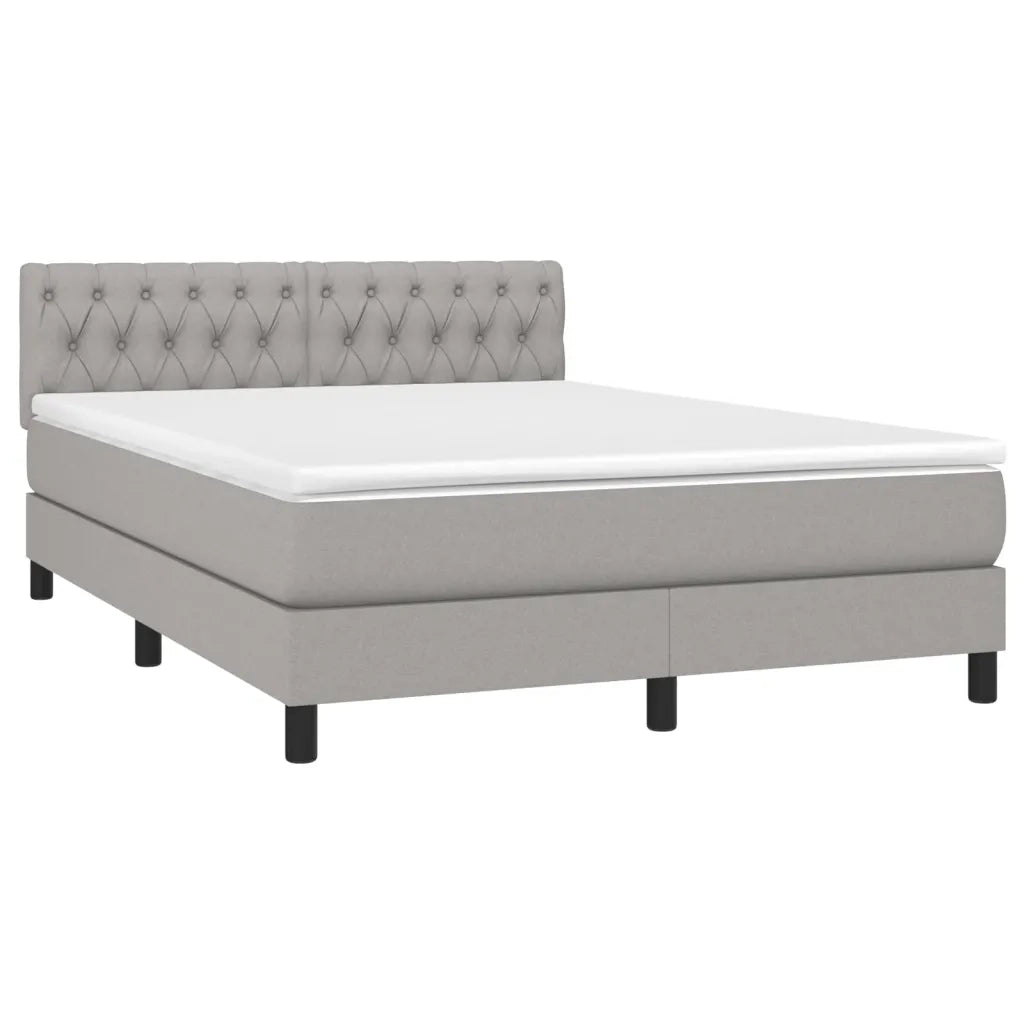 Letto a Molle Materasso e LED Grigio Chiaro 140x200 cm Tessuto cod mxl 47227