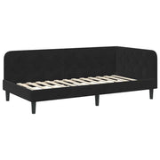 Letto singolo | Letto per adulti | Cornice del letto ad angolo Nero 100 x 200 cm Velluto