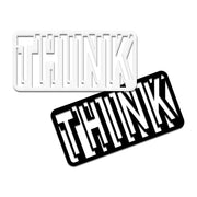 THINK - Quadro moderno in pvc solido 48 x 95 cm Colore: bianco