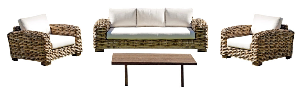 Set Bangalore Rattan Gigante Nat/Cusc Ecru' 4 Pz