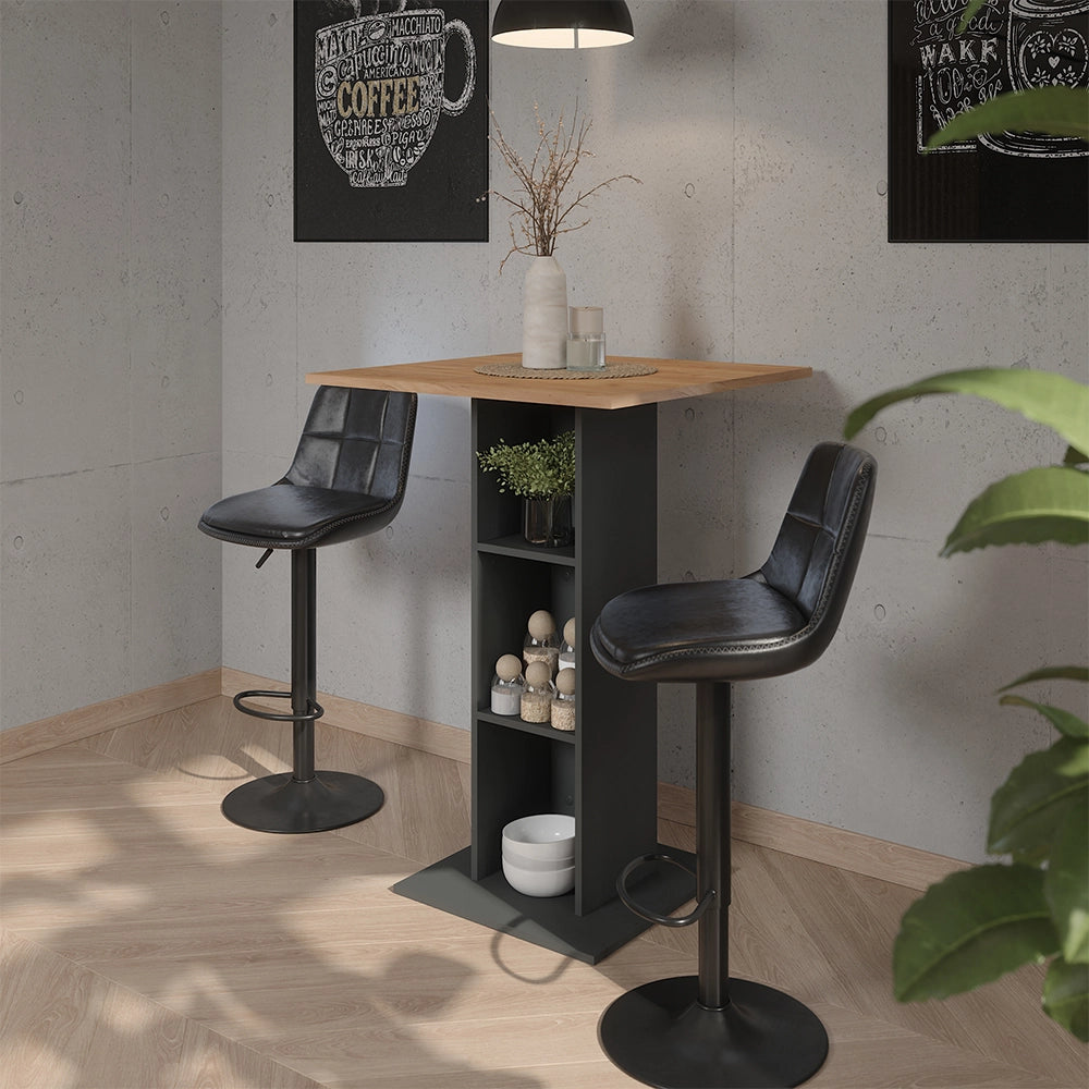 Set di 2 sgabelli da bar Sena Nero 42 x 86 cm Vicco