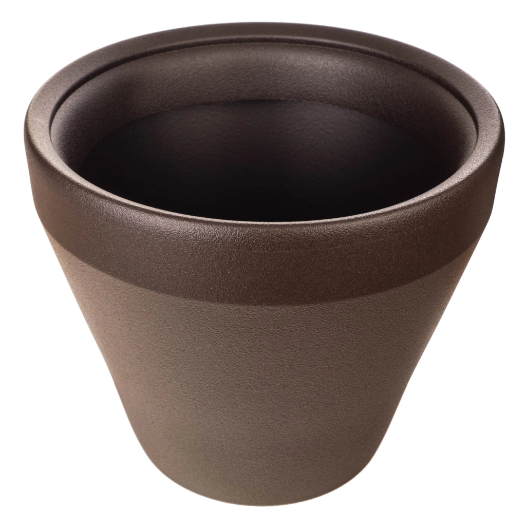 Vaso da fiori rotondo grande KADAX per giardino e terrazzo, marrone, 46 cm