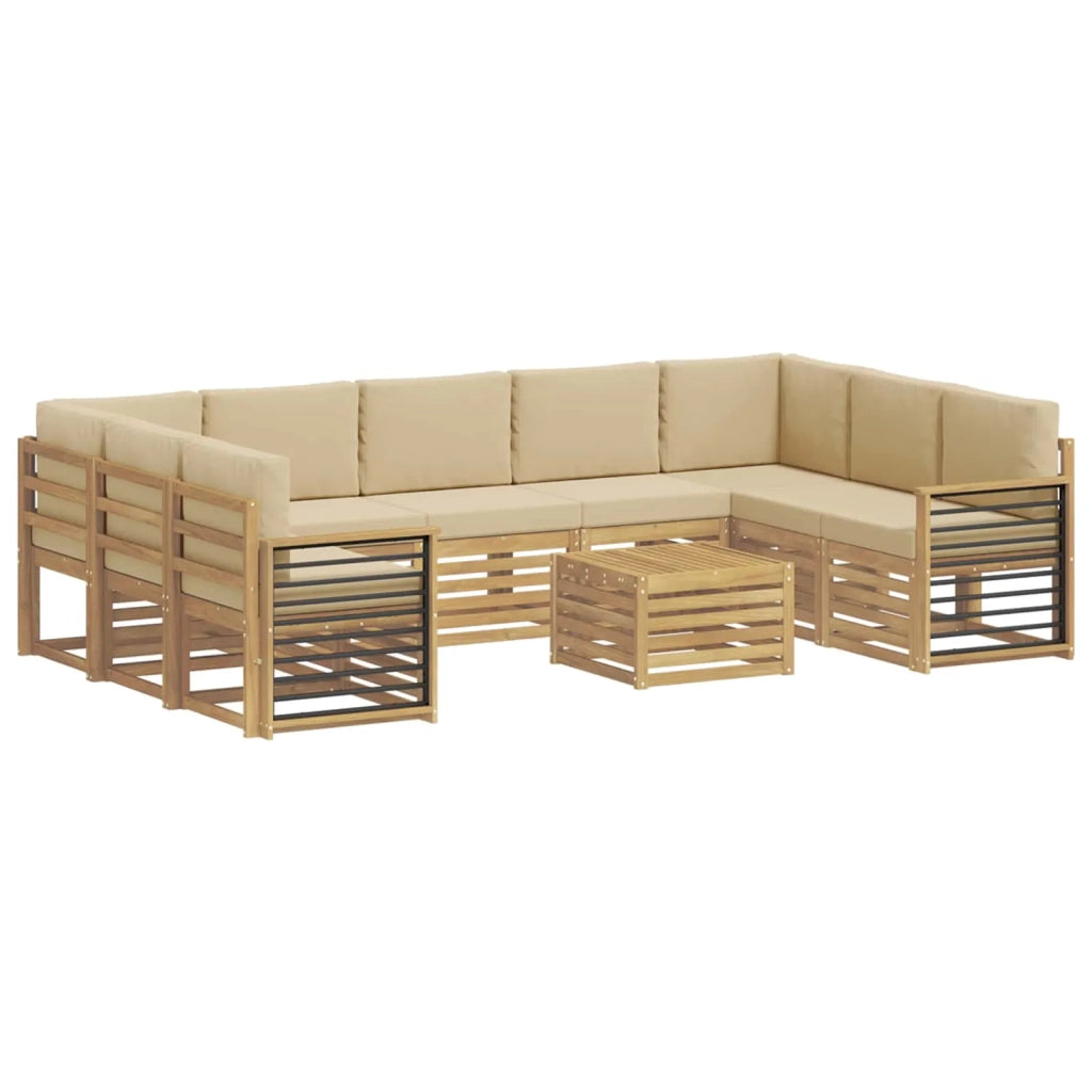 Set divani 10 pcs Bianco e Beige 59 x 59 x 37 cm Poliestere
