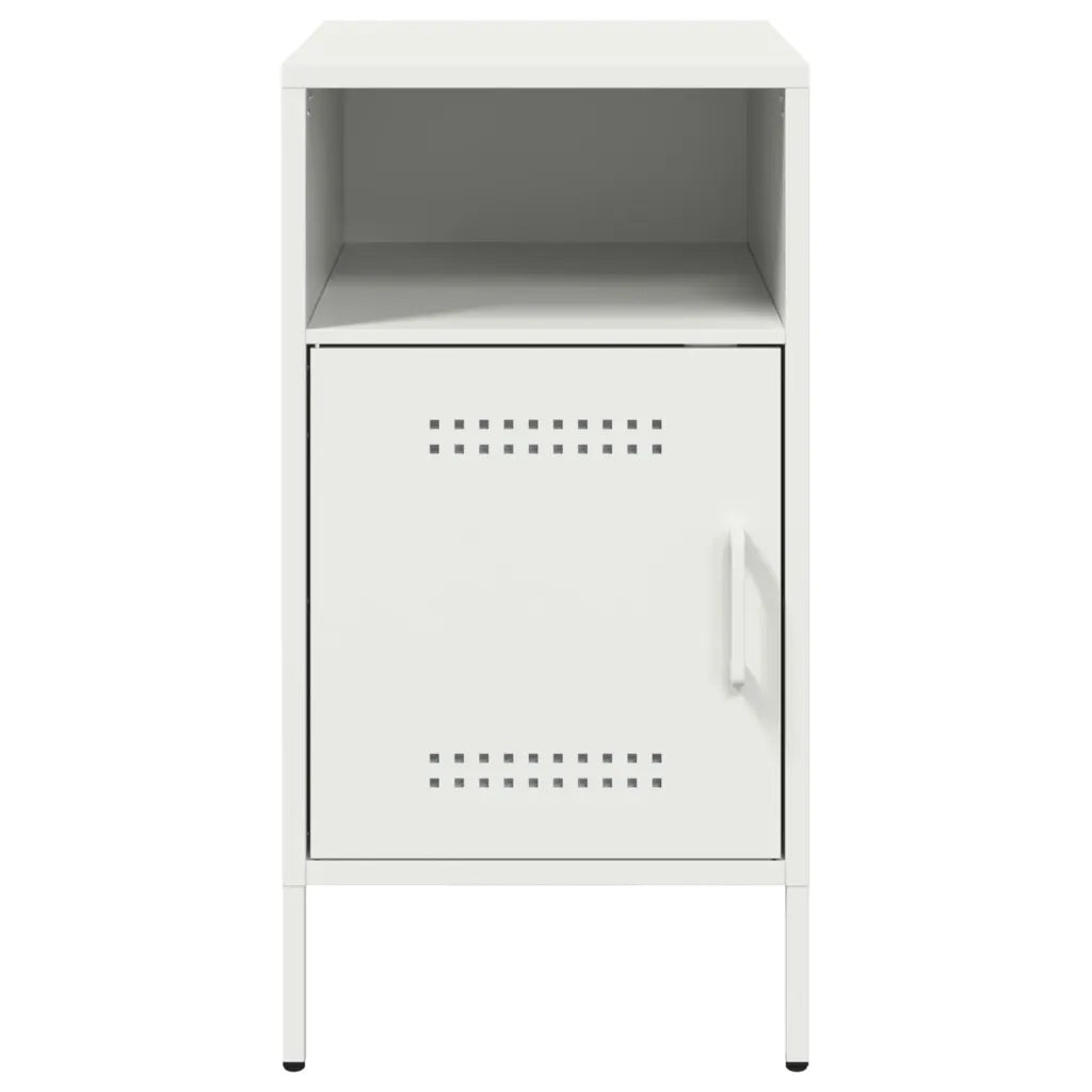 vidaXL Comodino Bianco 36x39x68 cm in Acciaio