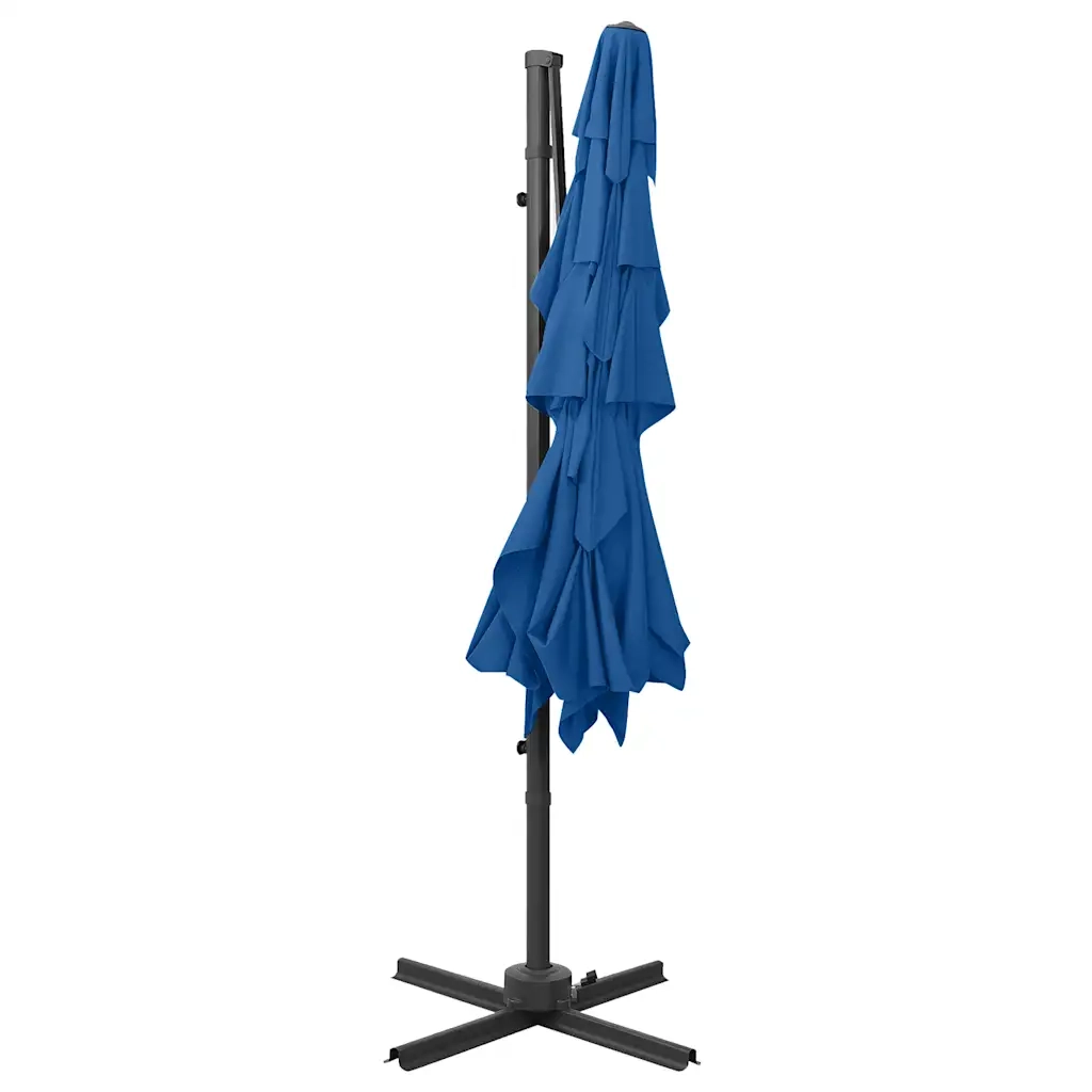 Ombrello | Parasolne a Sbalzo 4 Livelli Palo in Alluminio 250x250 cm Blu