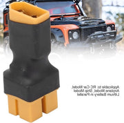 Adattatore Socket XT60 Connessione Parallela - 1 Mannello a 2 Femmina - Convertitore Batteria Lipo - Doppia Socket.