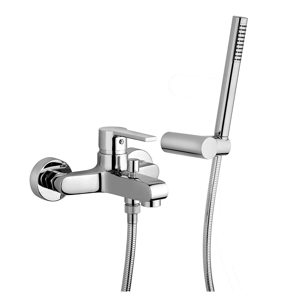 Miscelatore vasca esterno in ottone cromato con set doccia Le Mans Paini