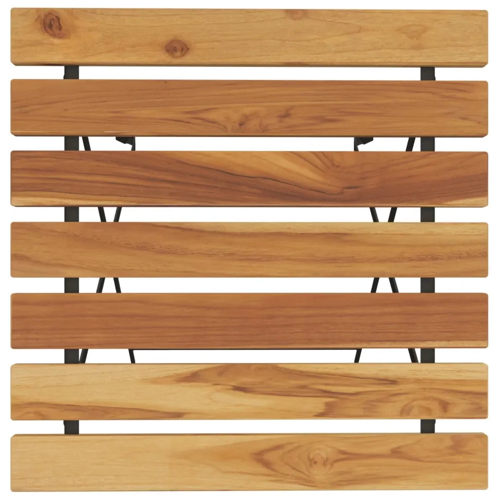 Tavolo BistrÃ² Pieghevole 55x54x71cm Legno Massello Teak Acciaio cod mxl 34369