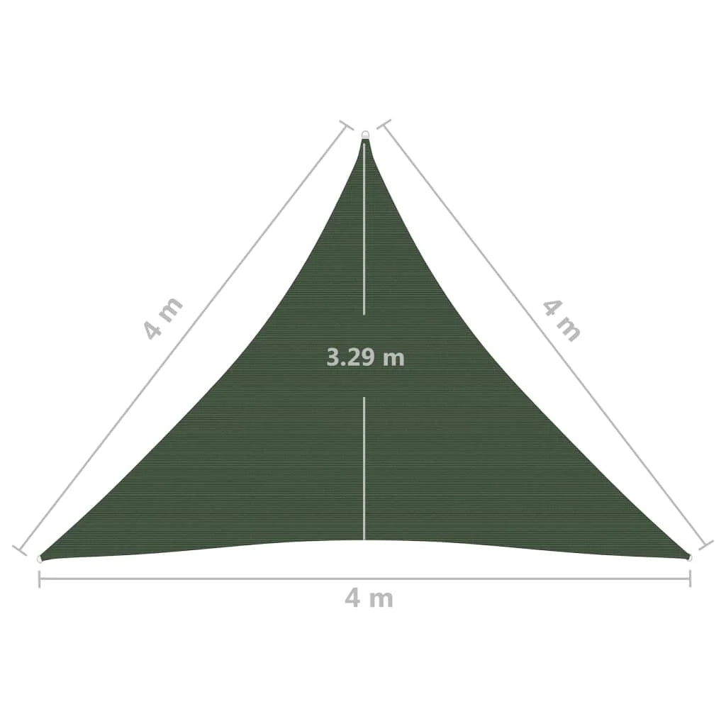 Vela ombreggiante/ombrellone 160 g/m² 4 x 4 x 4 m HDPE verde scuro 02_0009432