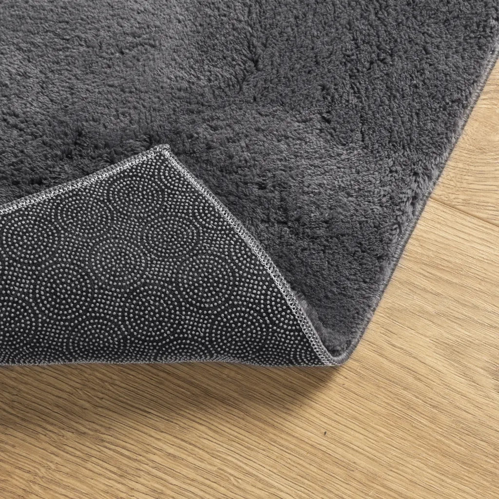 Tappeto Pelo Corto HUARTE Morbido Lavabile Antracite 100x200 cm 374998