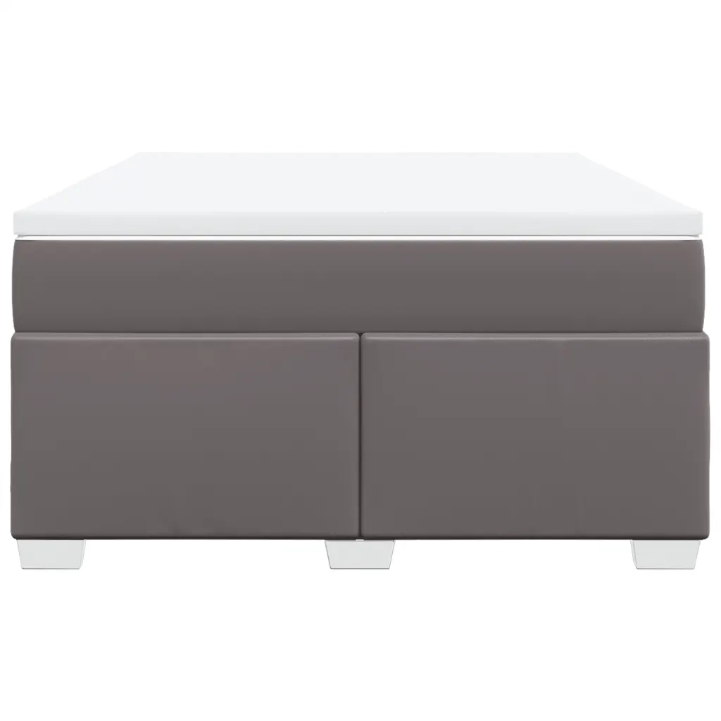 Giroletto a Molle con Materasso Grigio 140x200 cm in Similpelle