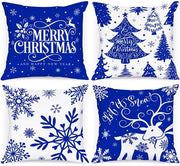 Set di coperture per divano di Natale da 4 pezzi - 100% Satin - 45 x 45 cm - Decorativo - Adatto ai bambini - Lavabile in macchina - Alta qualità - Copertura per divano