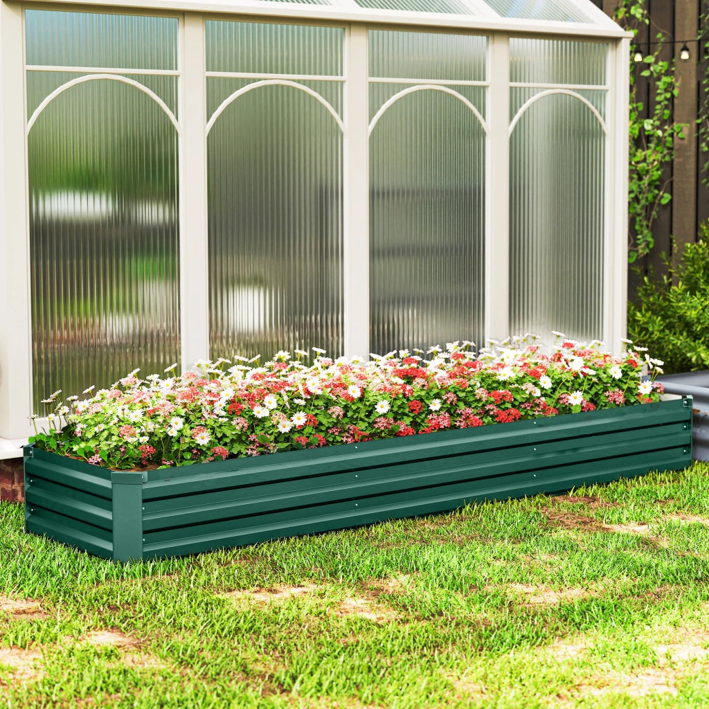 Cassone rialzato da giardino ¨C Xylo ¨C acciaio galvanizzato verde 240x60x30 cm