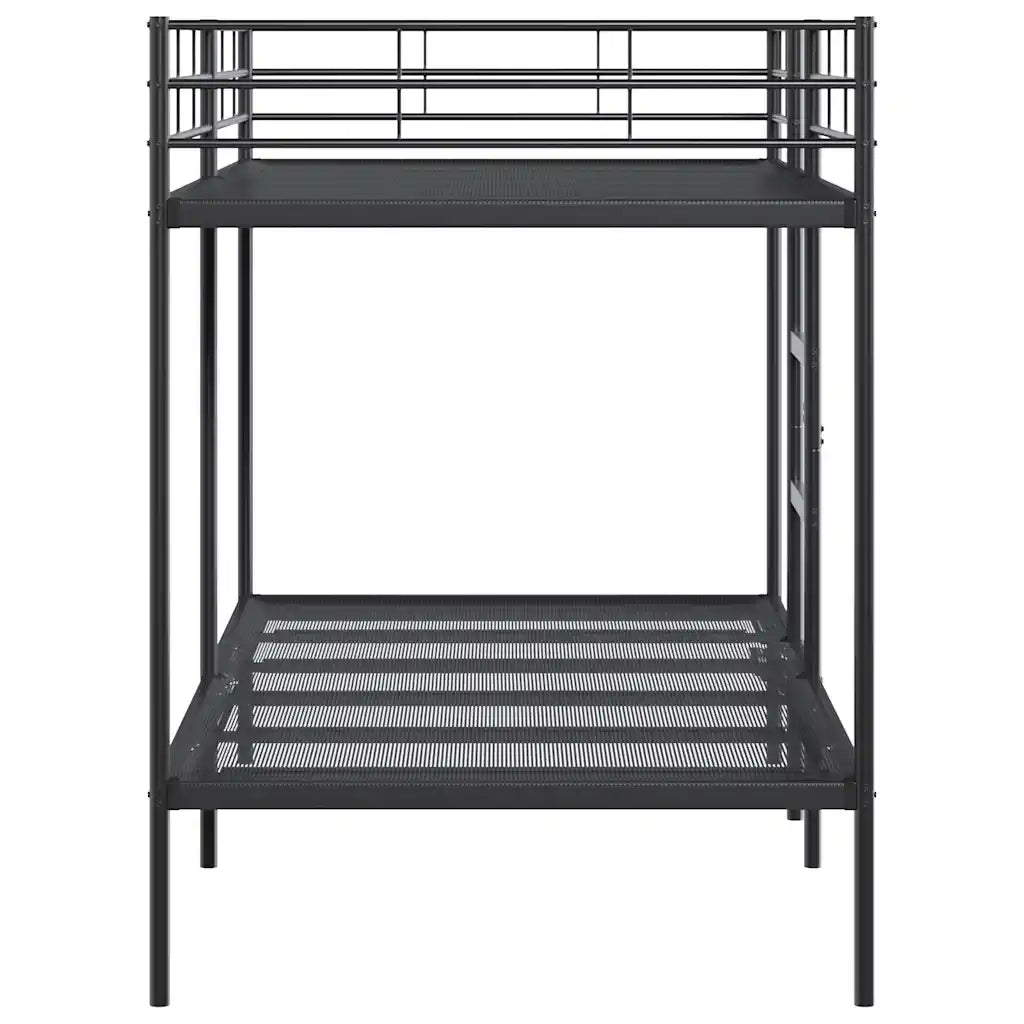 Letto a Castello senza Materasso Nero 107x203 cm in Acciaio 42000325