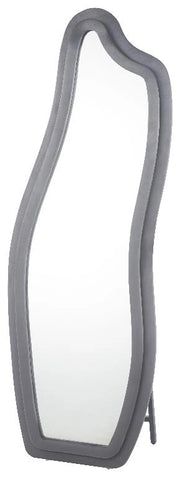 Specchio da Arredo con Cornice in Velluto Onda Grigio 160 x 55 cm