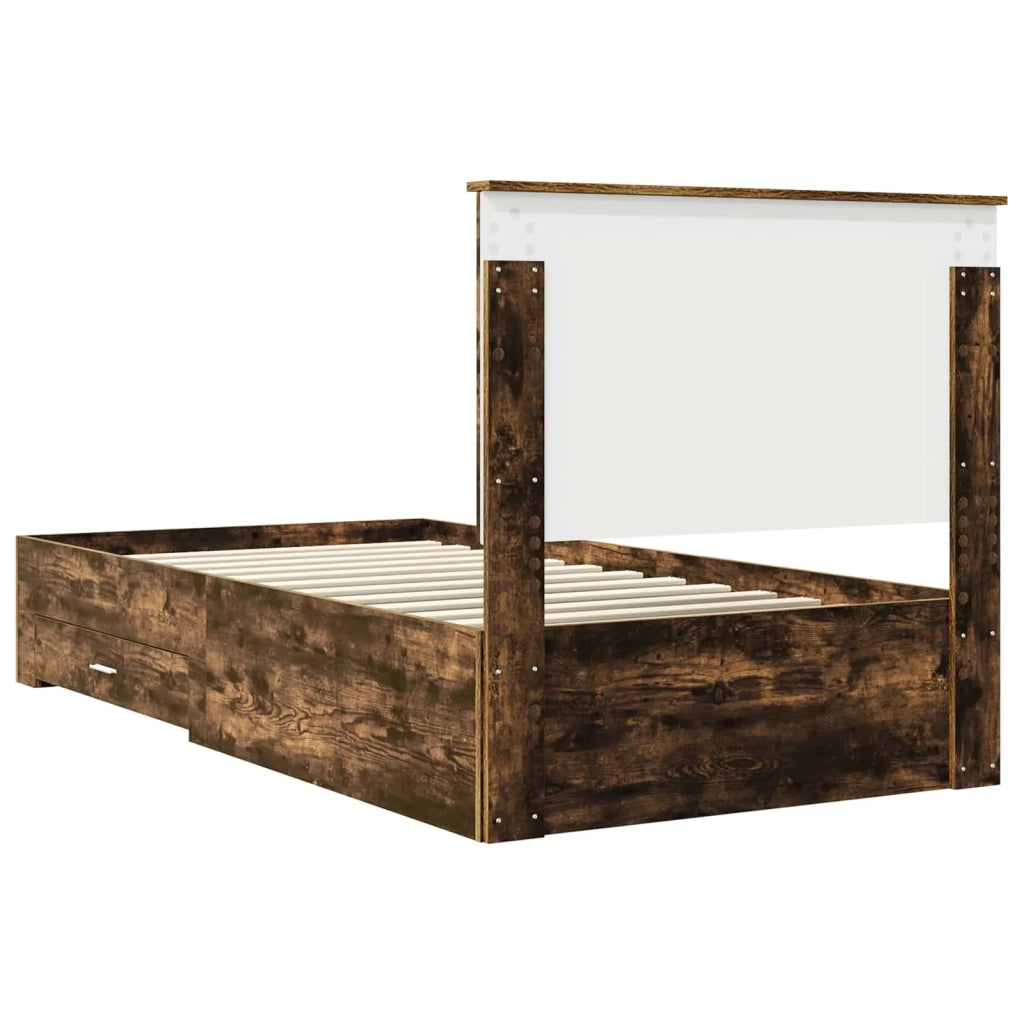 Struttura del letto Rovere fumé 100 x 200 cm Legno multistrato 3411345