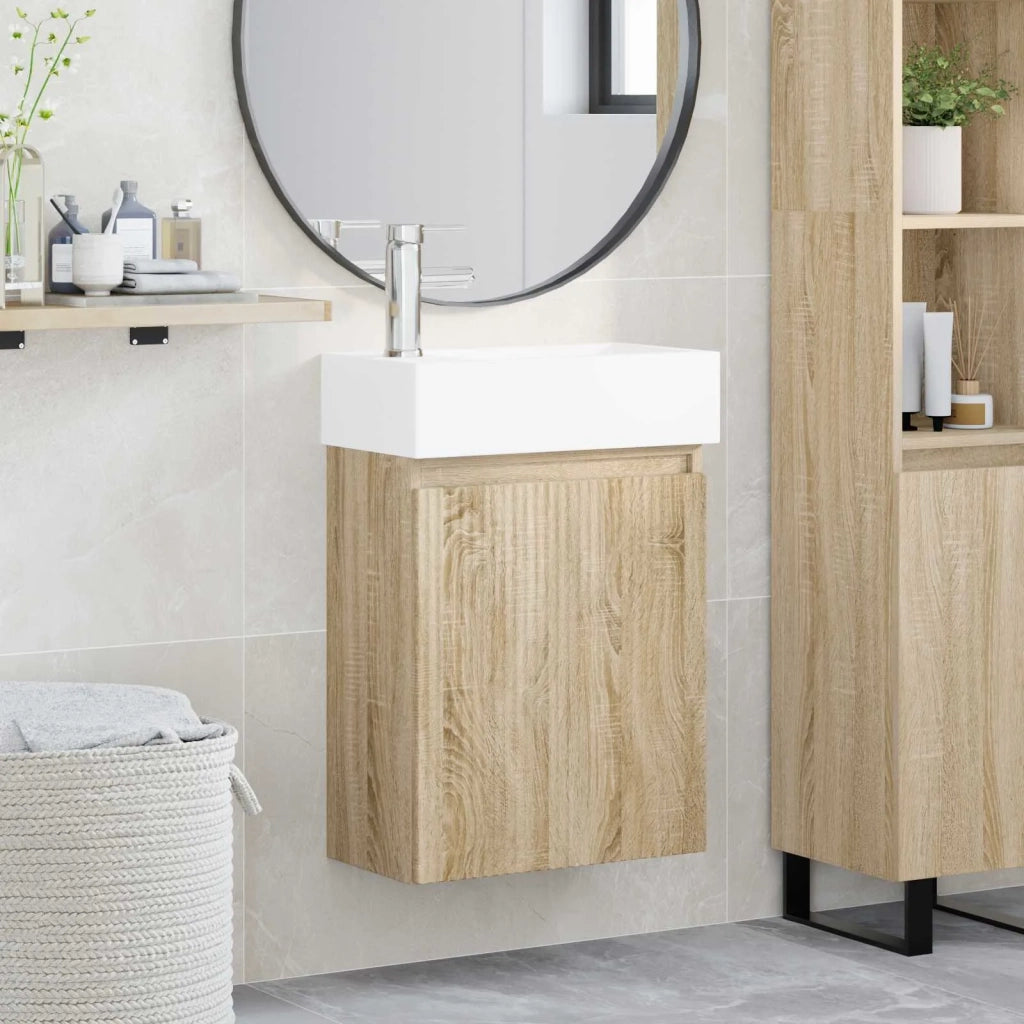 Mobile bagno con rubinetto Rovere Sonoma 45,5 x 22,5 x 84 cm