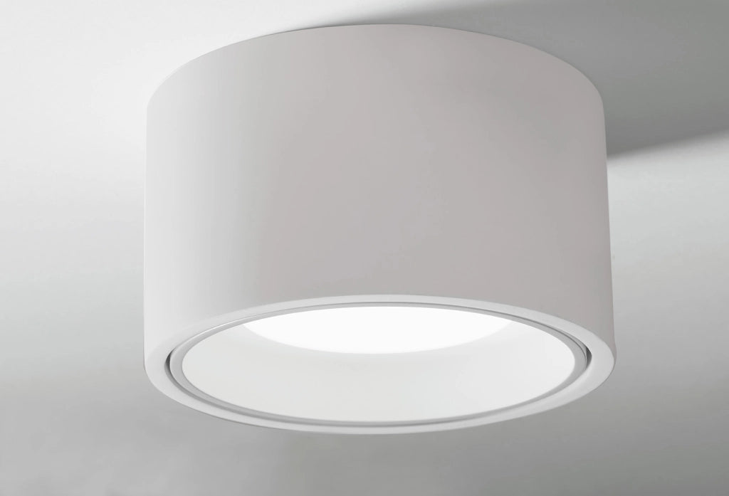NASSO lampada da Soffitto 1 Luce Tonda in gesso e alluminio bianco d.12cm attacco GX53