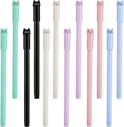 Penne per bambini Kawaii 0,5 mm inchiostro nero con punta fine, tema gatti, set di matite e penne per bambini.