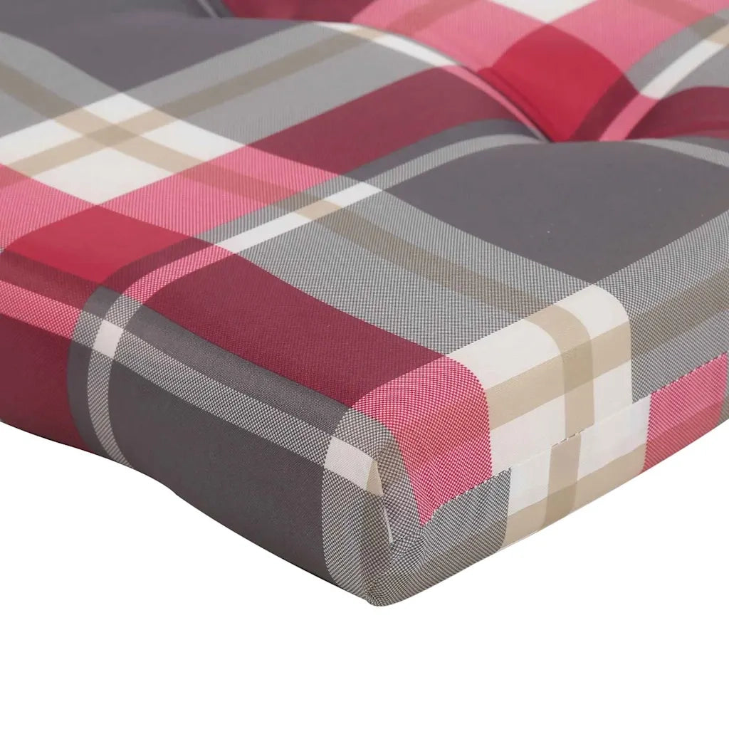 Cuscini per sedie a scacchi 2 pcs Quadro Rosso 58 x 77 x 4,5 cm 361843