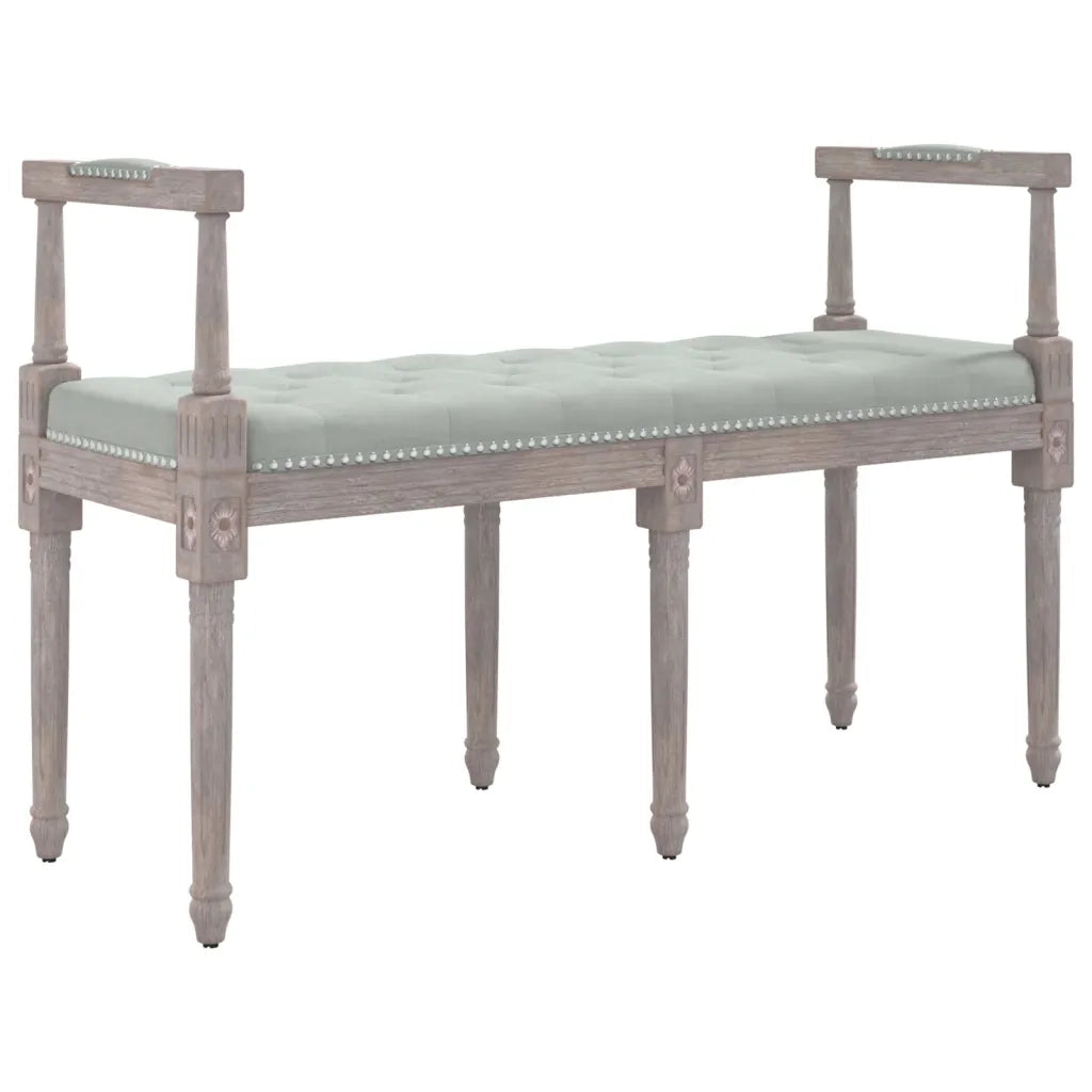 Panca-Sgabello Grigio Chiaro 110x40x70 cm in Velluto