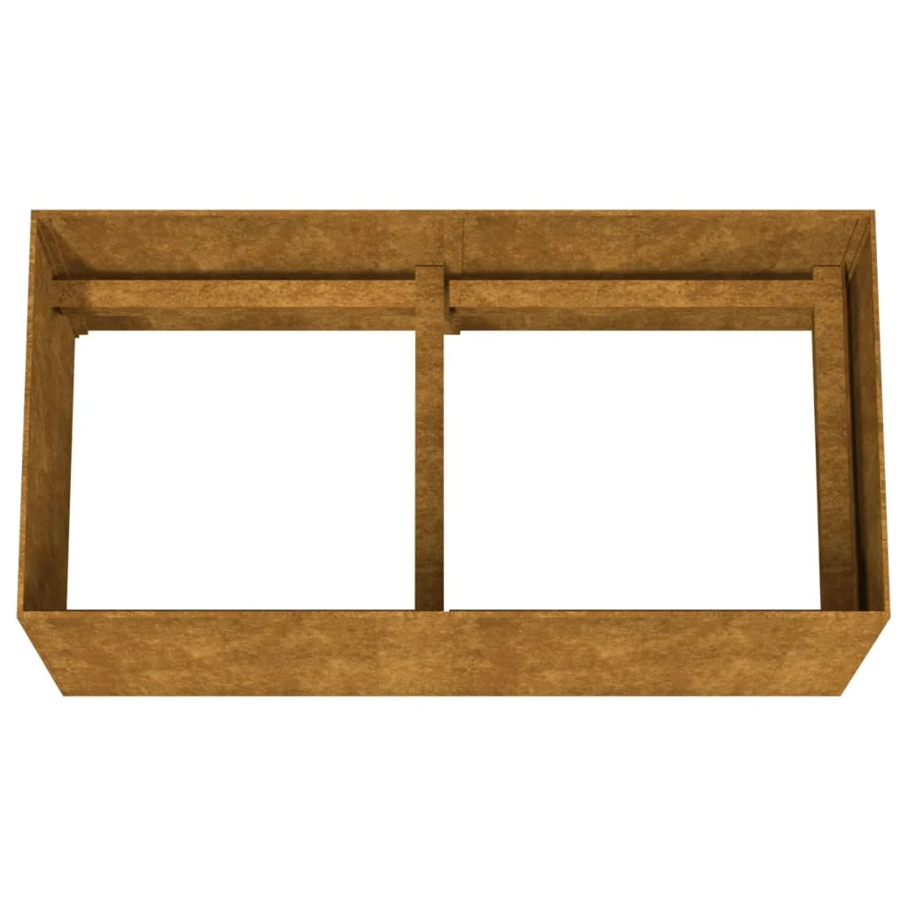 Portavaso per fioriera aiuola rialzata piante fiori terrazzo giardino giardino 200 x 40 x 40 cm acciaio corten marrone 02_0039394