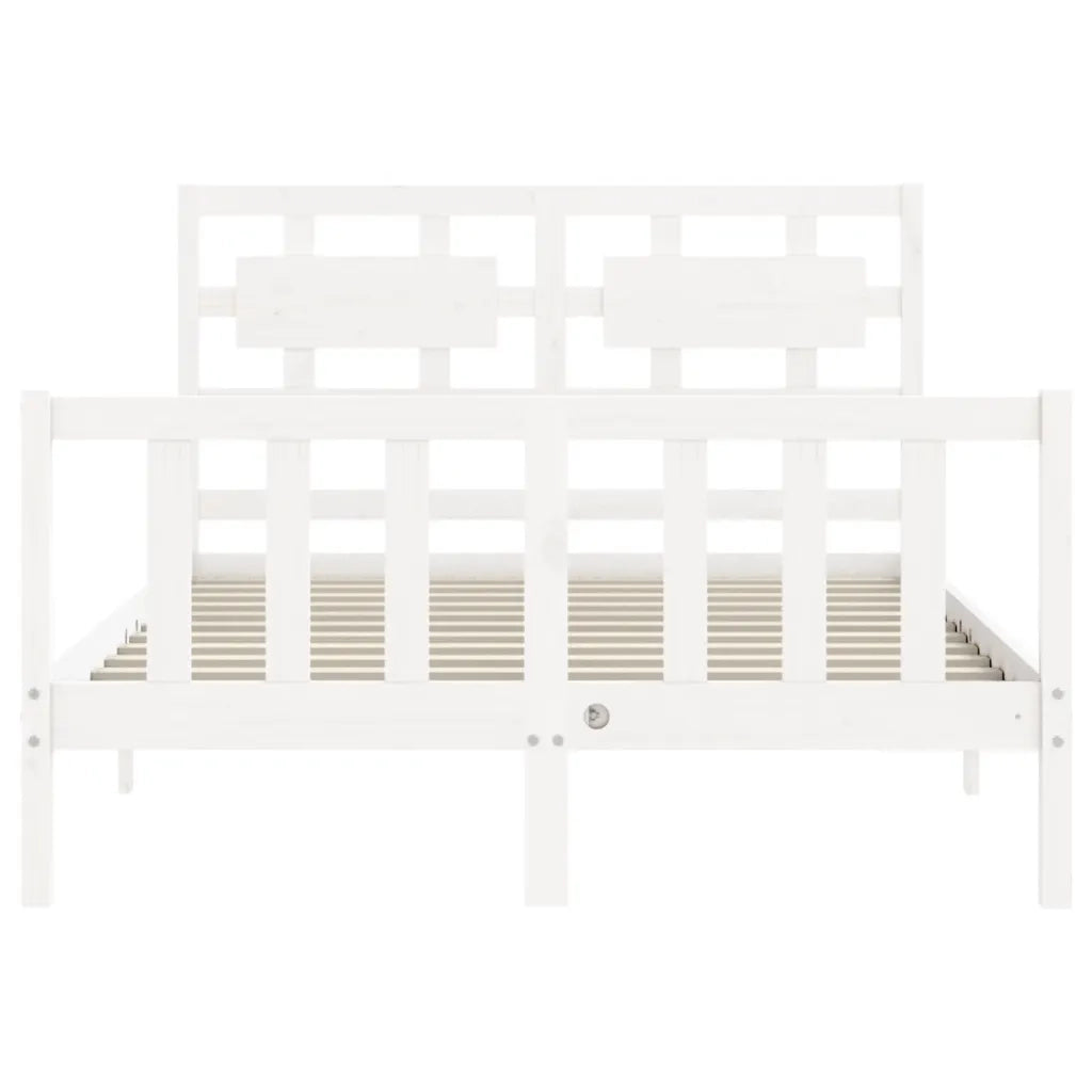 Giroletto senza Materasso-Struttura Letto Bianco 120x200 cm Legno Massello Pino 468887