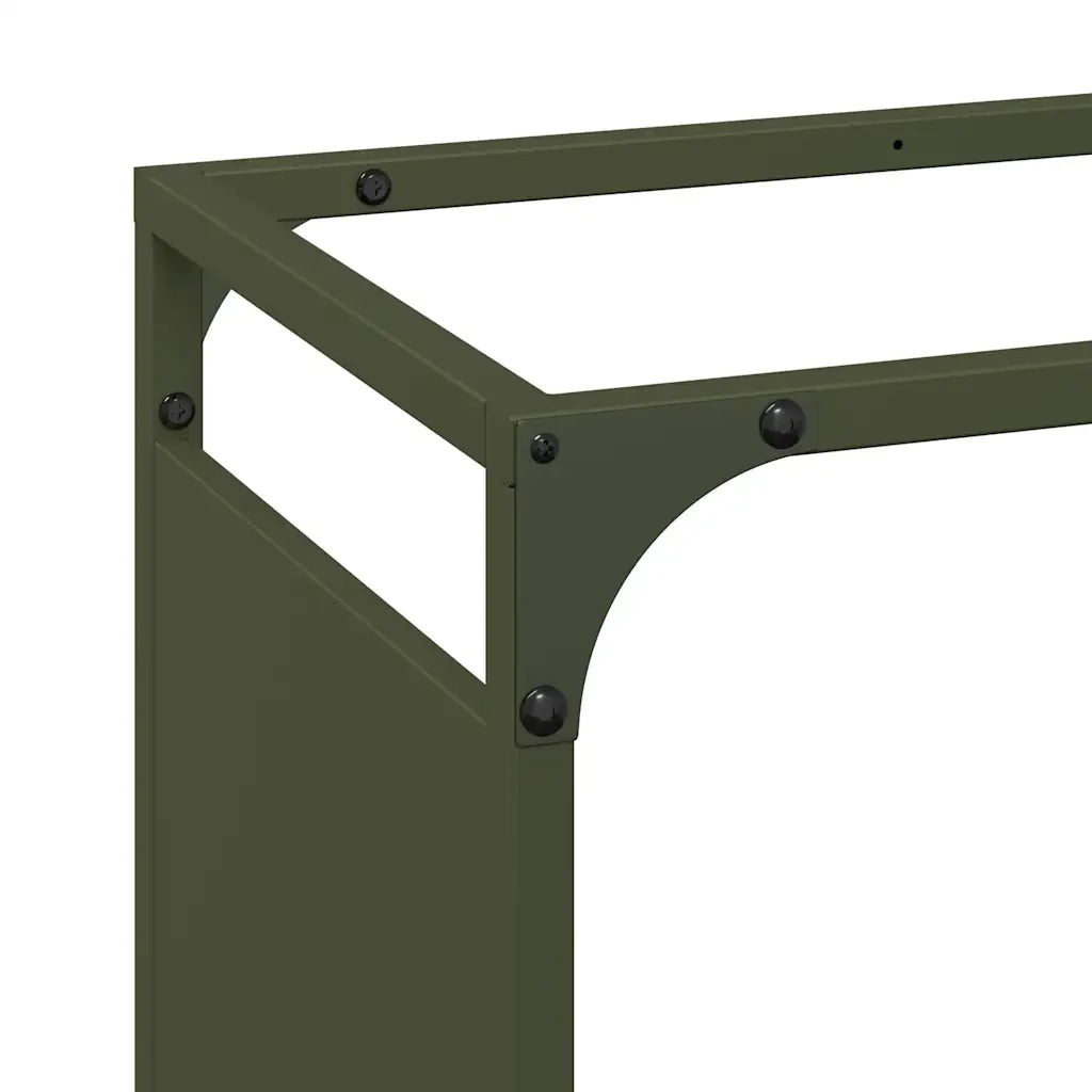 Rastrelliera per Legna da Ardere Verde Oliva 90x28x90 cm CFW7602111