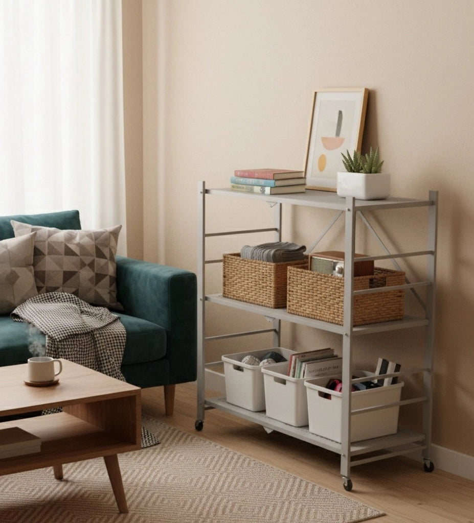 Cossato, Scaffali Ruote, 71x38x87h cm Grigio