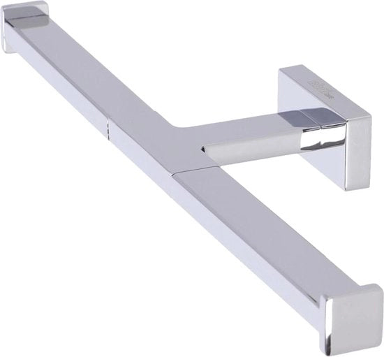 Supporto doppio per carta igienica in ottone bianco 8 x 31 x 3 cm