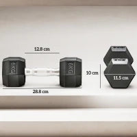 Set di 2 Manubri da 6 kg Esagonali con Presa Antiscivolo e Rivestimento in Gomma, Nero