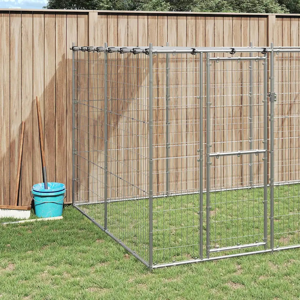 Gabbia per Cani da Esterno in Acciaio Zincato con Tetto 26,62mÂ² cod mxl 55640