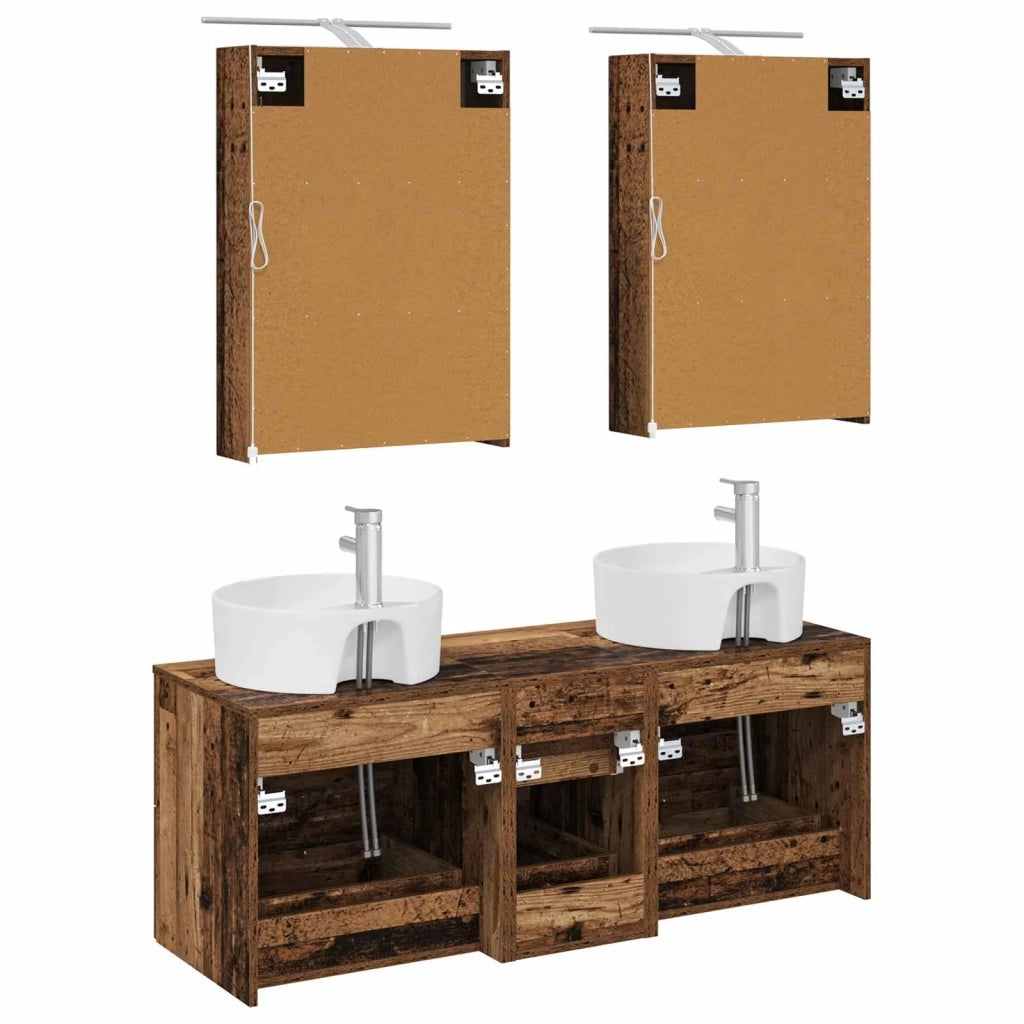 Set di mobili per il bagno 5 pcs Legno antico 3406917