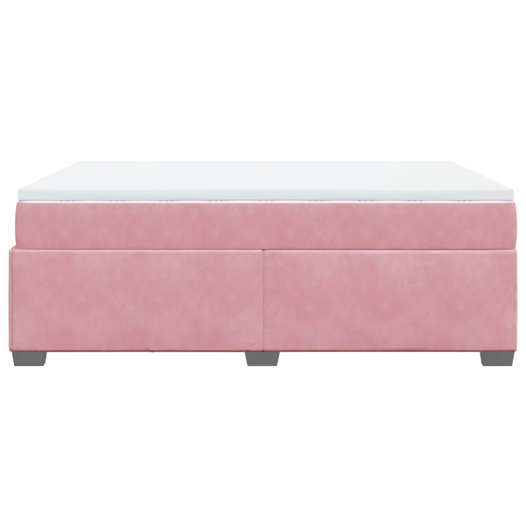 Giroletto a Molle con Materasso Rosa 140x190 cm in Velluto 3285286