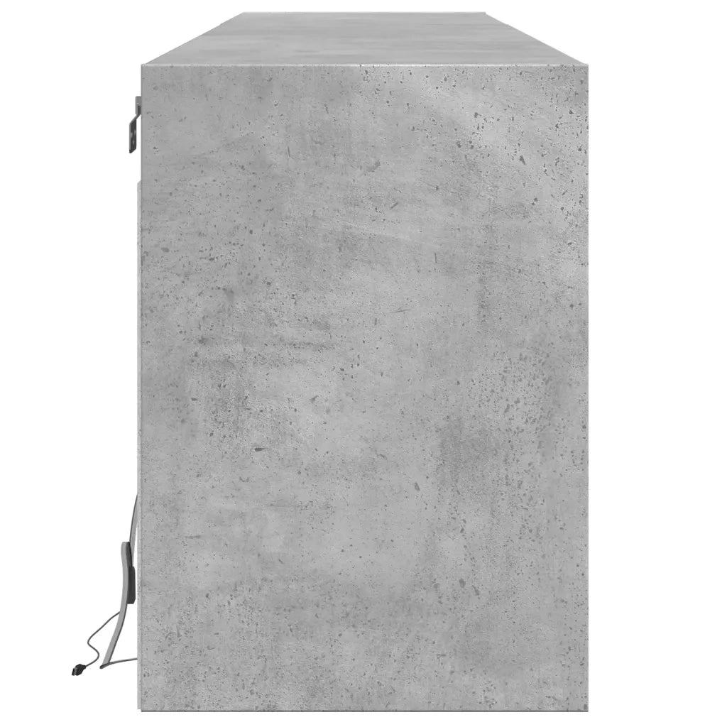 Mobile TV a Parete con LED Grigio Cemento 180x31x45 cm