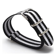 Trade Shop - Cinturino Nylon Universale Ricambio Orologio Larghezza 20mm Bianco Nero -