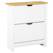 Scarpiera Moderna con 2 Cassetti Regolabili ¨C zephmum ¨C Legno Bianco 72x26x80 cm
