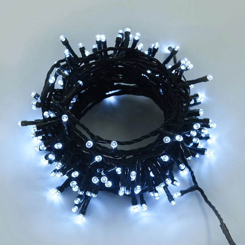 CATENA LUMINOSA NATALIZIA 720 LED LUCE BIANCA FREDDA RESISTENTE PER INTERNI ED ESTERNI - DECORAZIONI DI ALTA QUALITA' CON PROTEZIONE IP44