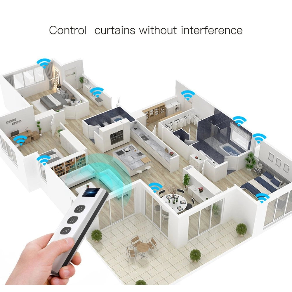 Telecomando Wireless RF 433MHz per Tende e Tapparelle Elettriche, 3 Tasti Per 1 Scena, APP Tuya/Smart Life, Alimentazione a Batteria LR23A (Esclusa), Design Compatto 109x36mm  SH1901