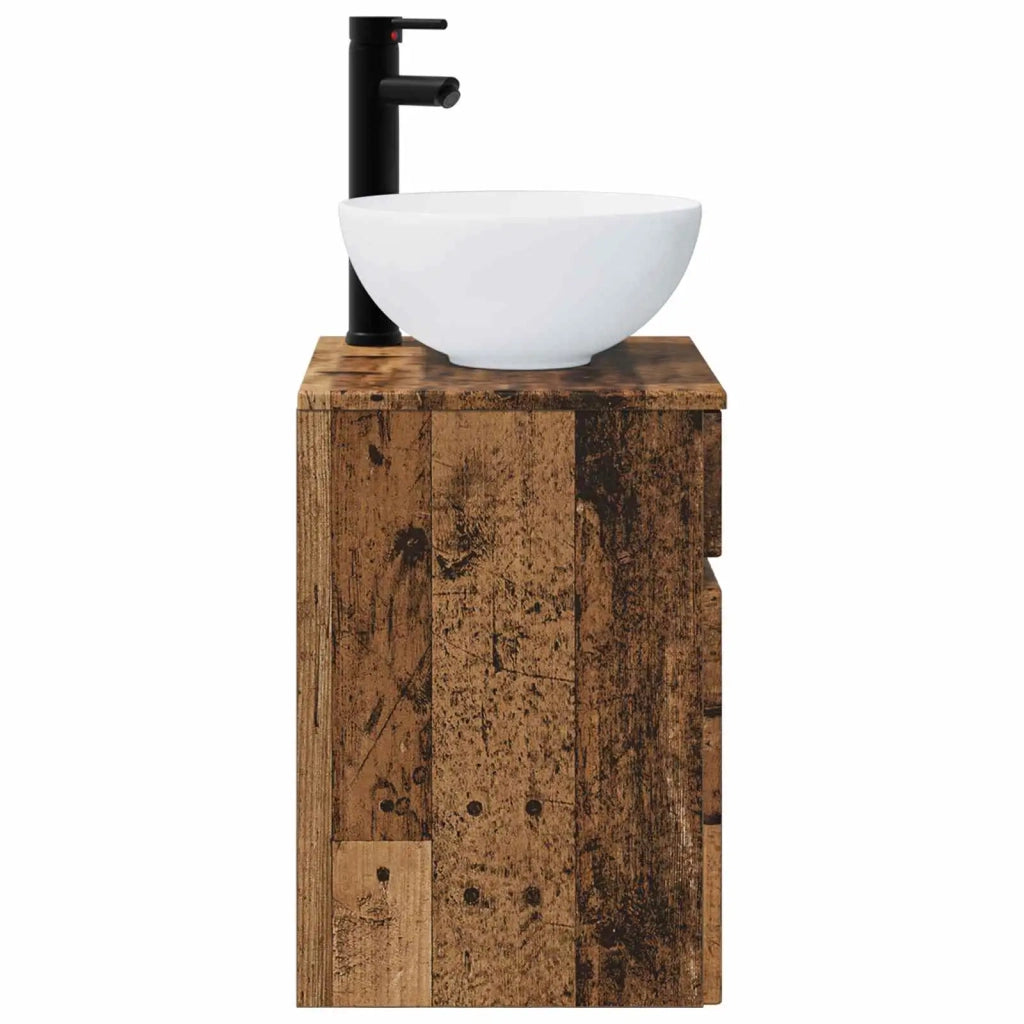 Mobile lavabo da parete Legno antico 39 x 35 x 63 cm 890550