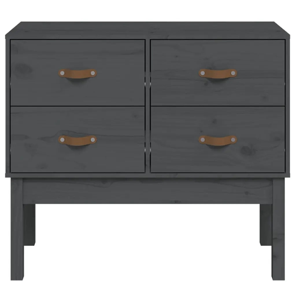 Mobile Consolle Grigia 90x40x78 cm in Legno Massello di Pino 821741