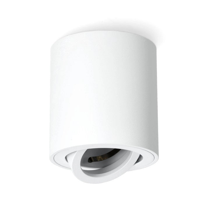 Spot soffitto a vista rotondo Ø8 bianco orientabile GU10