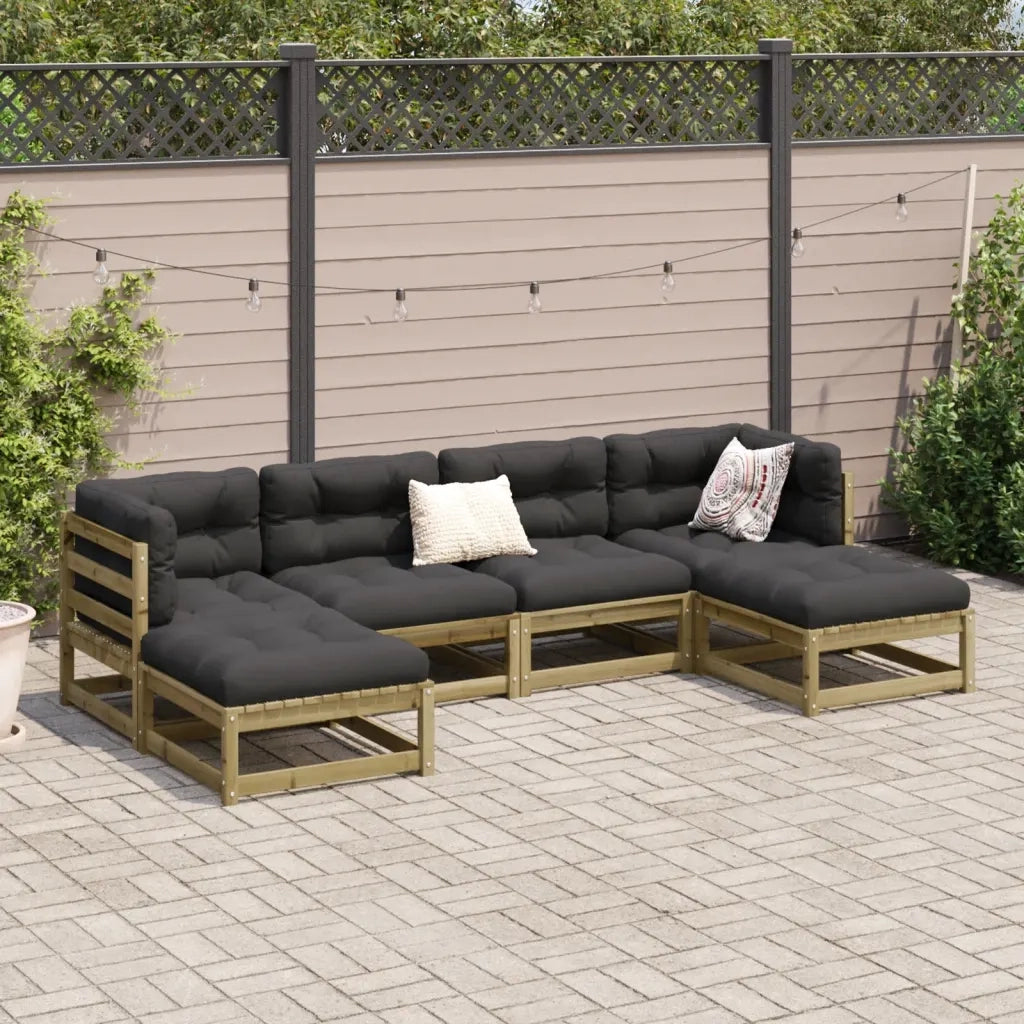 Set Divani da Giardino 6 pz in Legno Impregnato di Pino 3299566