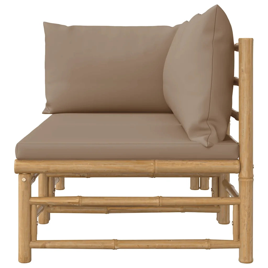 Salotto da Giardino-Set Salotto da Giardino 2pz con Cuscini Tortora Bamb¨´ 663699