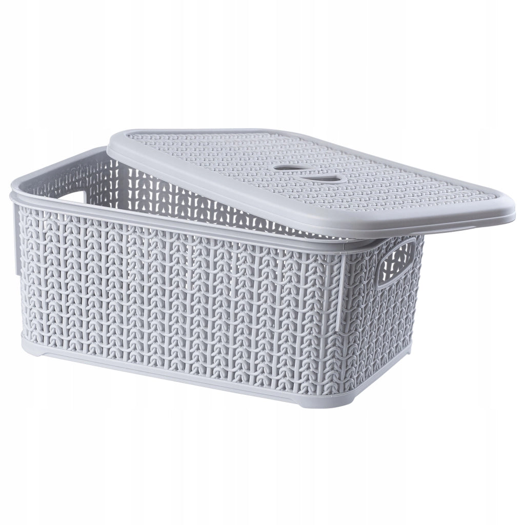Set di 2 cestini organizer KADAX da 6 litri con coperchio.