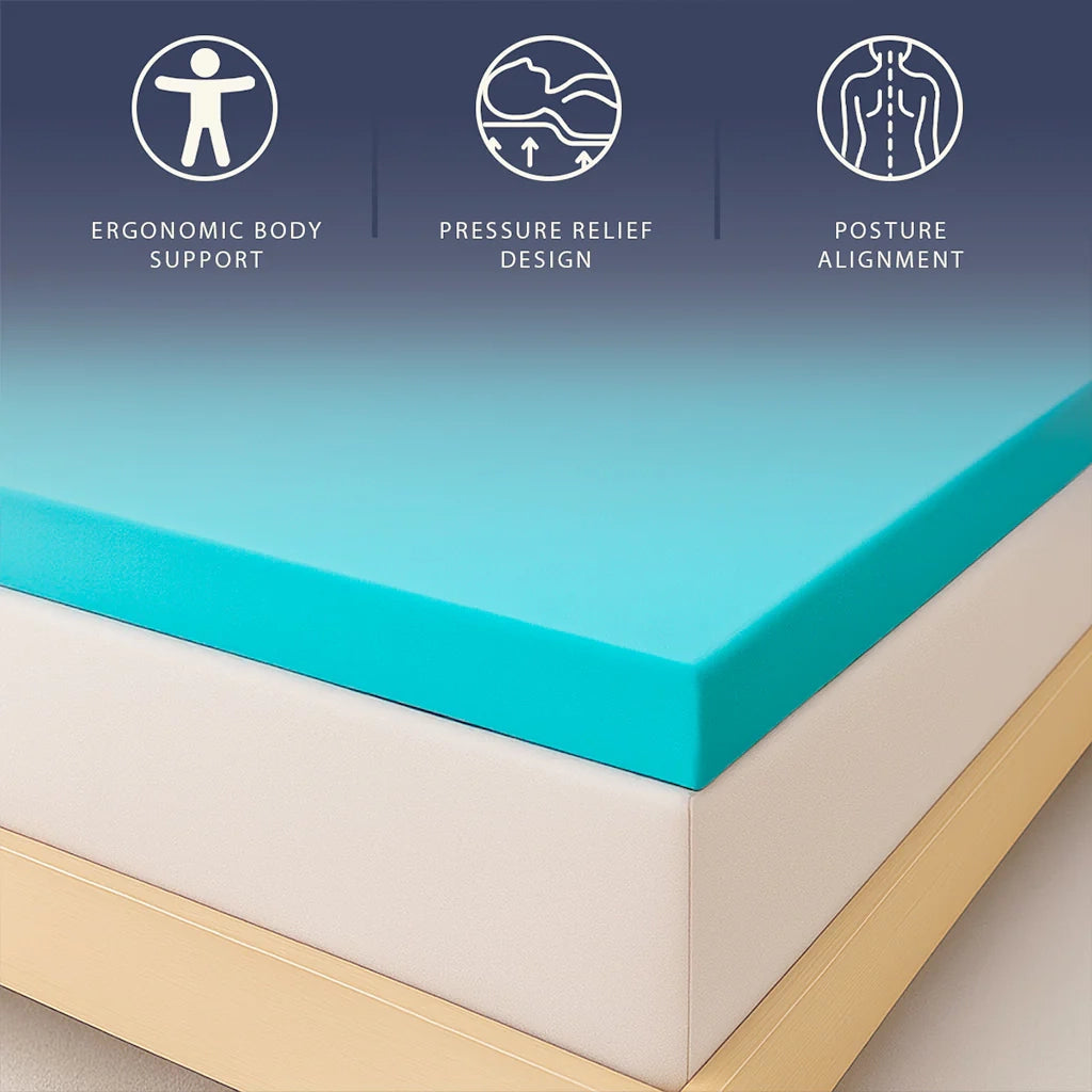Topper 140x200 in Memory Foam a 9 Zone Differenziate | Alto 7 cm | Rivestimento Sfoderabile in Tessuto Pure Anallergico | Made in Italy