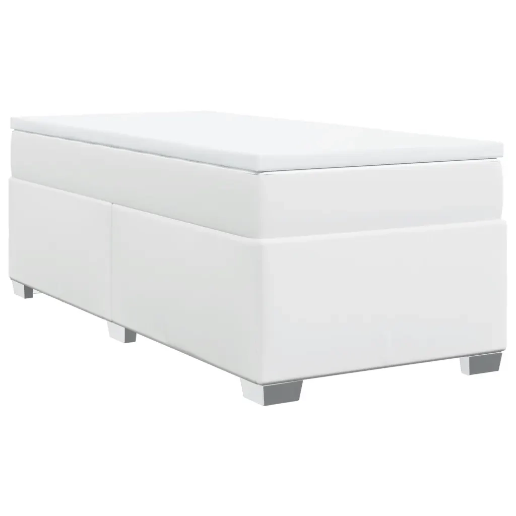 Giroletto a Molle con Materasso Bianco 100x200 cm in Similpelle 3285198