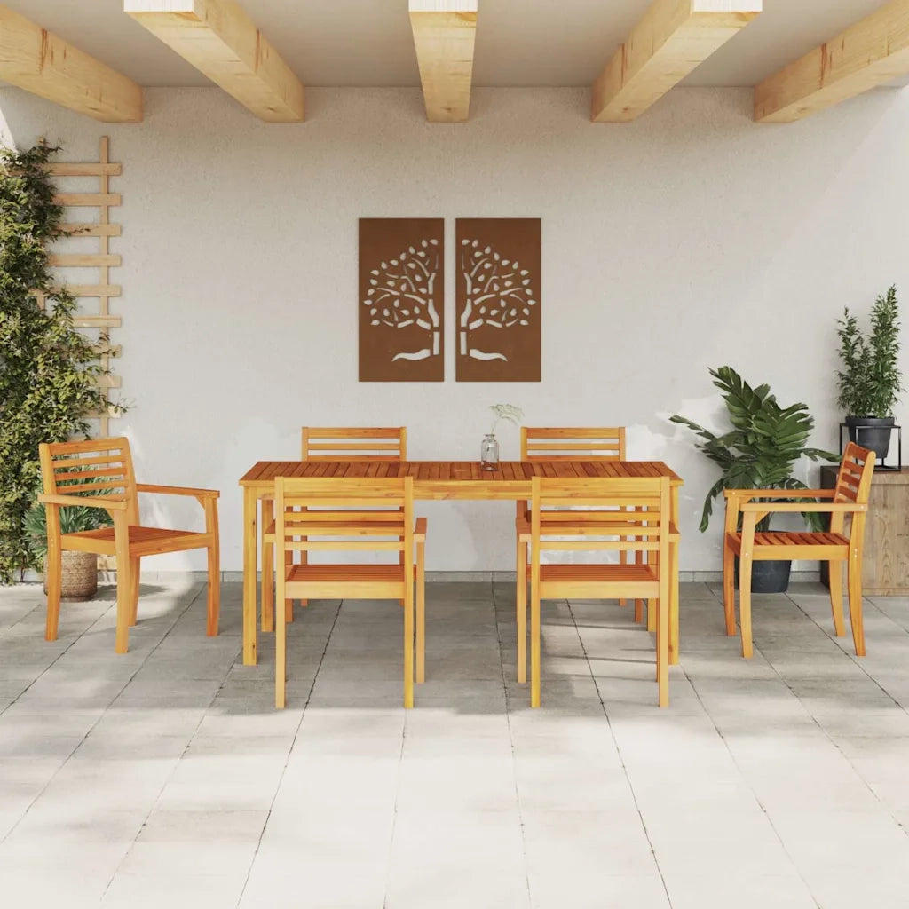 Set da Pranzo per Giardino 7 pcs Marrone