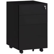 Cassettiera mobile con serratura, 3 cassetti ¨C zephmum ¨C Nero, 37x43.5x60 cm