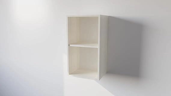 Pensile Cucina  in Legno Nobilitato Larice Bianco Mobile Alto con 1 Anta, Pensile Componibile Moderno Made in Italy (H60XL40XP32cm)